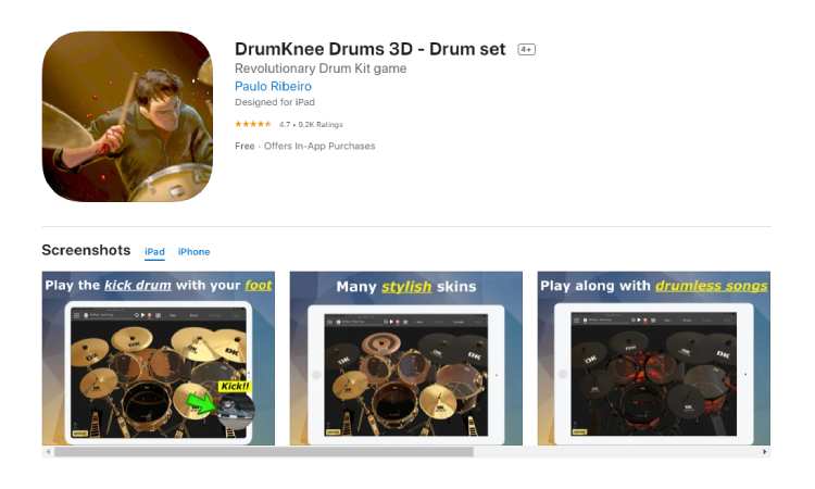Drumknee - 10 Best Drumming Apps - Free and Paid